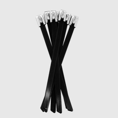 Hitam PVC Coated Stainless Steel Cable Ties